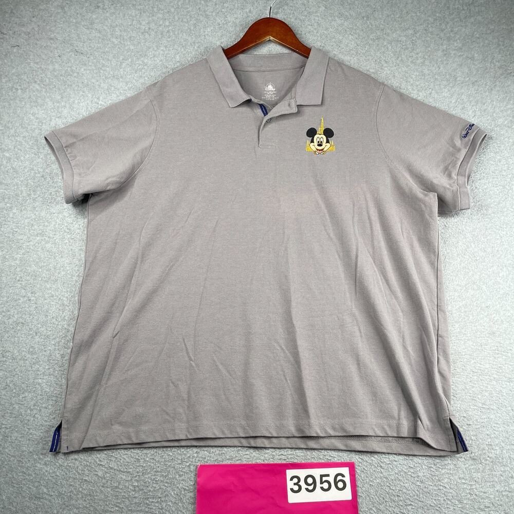 Walt Disney World 50 Polo Shirt Mickey Mouse Embroidered Logo Casual Mens 2XL